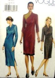 7965 VOGUE LTWT SLEEVED MANDARIN DRESS LENGTHS EZ PATTERN 8-18 2 SIZES UNCUT